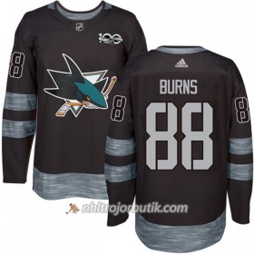 Män Ishockey San Jose Sharks Tröja Brent Burns 88 1917-2017 100th Anniversary Adidas Svart Authentic